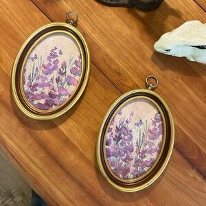 Pair of Vintage framed Floral Watercolors
